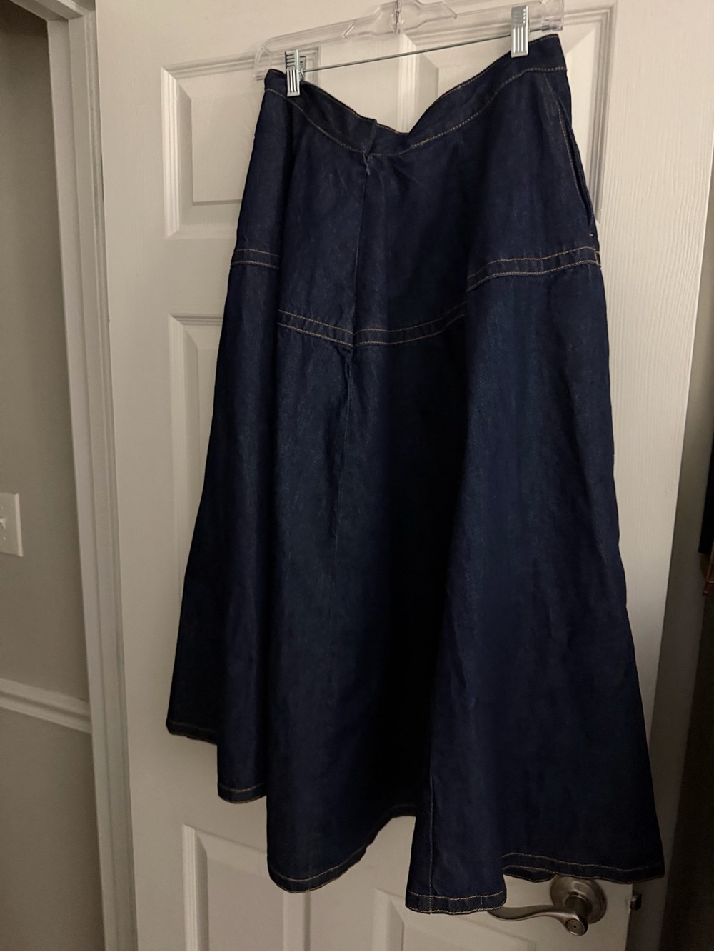 H&M Dark Navy Denim A-Line Skirt